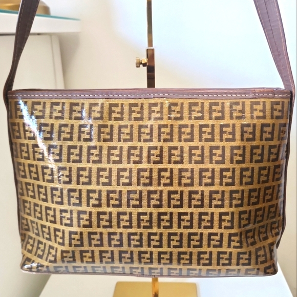 Fendi Brown Vintage Monogram Coated Canvas Messenger Bag - Picture 5 of 7